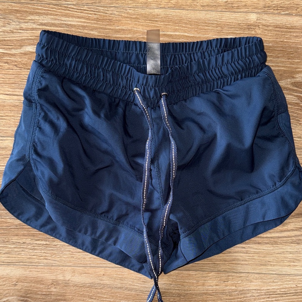 dip Navy lined  Athletic Shorts with mesh trim